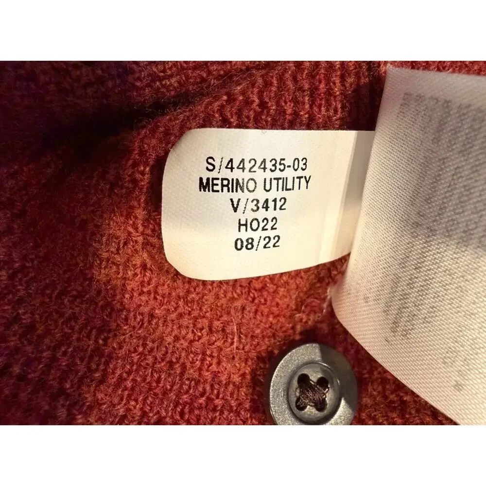 Banana Republic Italian‎ Merino Wool Henley Sweater Rust Red Mens Large L